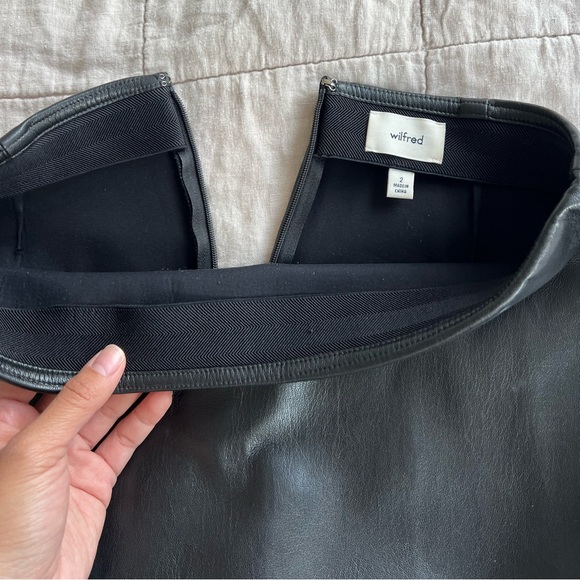 Wilfred Vegan Leather Mini Skirt - Picture 3 of 6